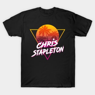 Chris Stapleton - Proud Name Retro 80s Sunset Aesthetic Design T-Shirt